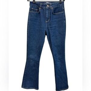 Boden Women's Dark‎ Wash High Rise Flare Cropped Jeans Classic Denim 2R